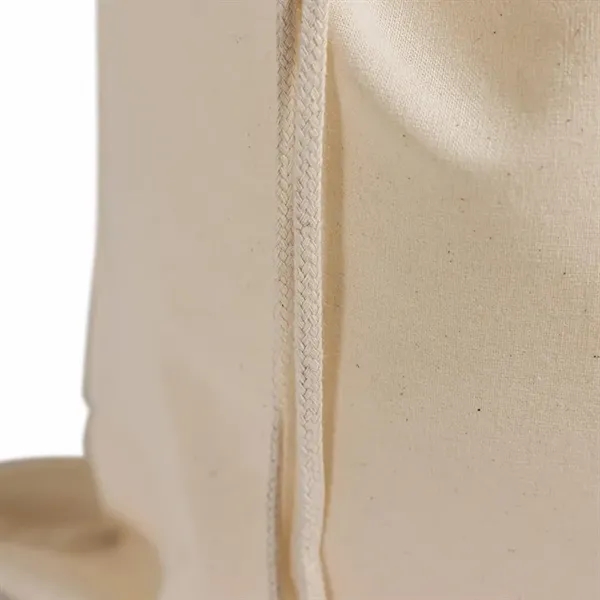 Lightweight organic cotton drawstring backpack ideal for school, gym, or eco-conscious... from ASI 67557 LimeLight Ent
