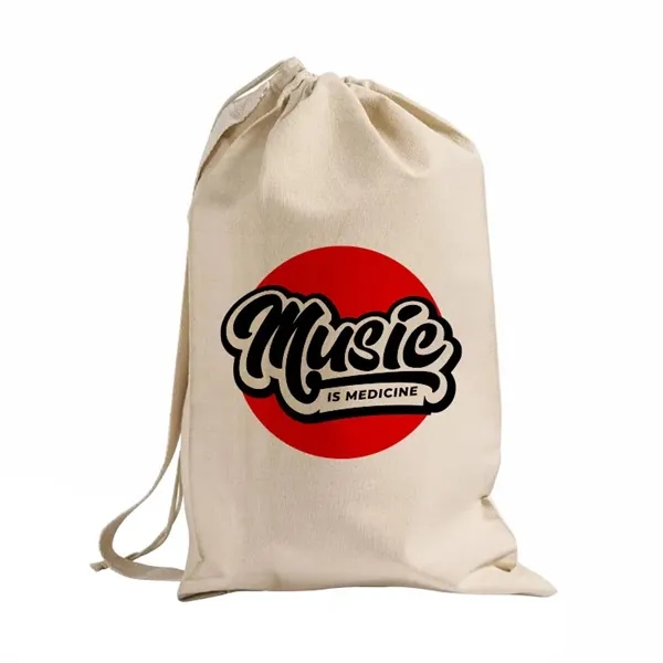Heavy-duty cotton canvas laundry bag with drawstring closure and large imprint... from ASI 67557 LimeLight Ent
