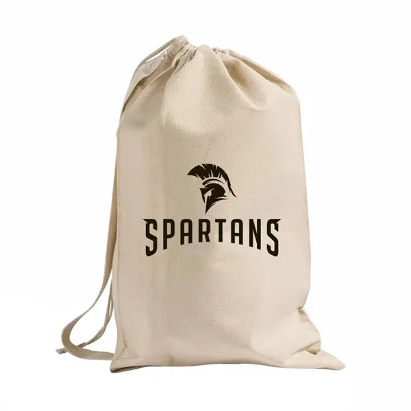 Heavy-duty cotton canvas laundry bag with drawstring closure and large imprint... from ASI 67557 LimeLight Ent