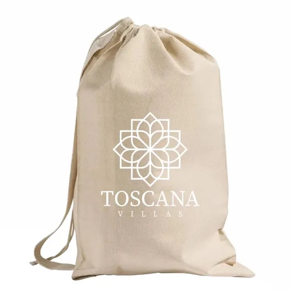 Heavy-duty cotton canvas laundry bag with drawstring closure & large imprint... from ASI 67557 LimeLight Ent