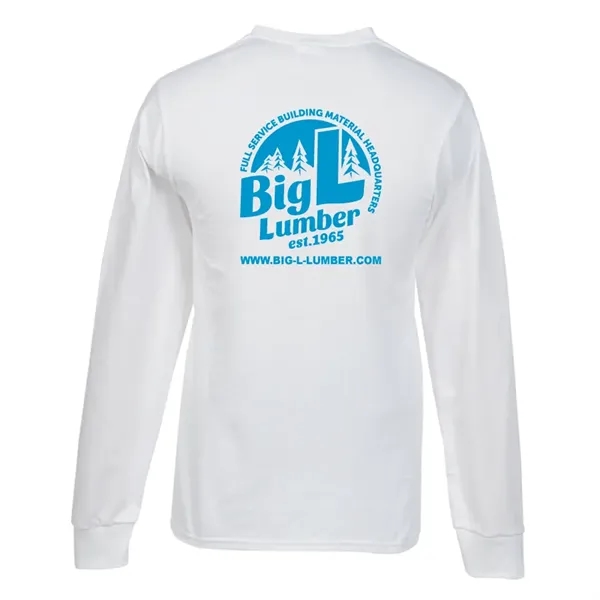 White heavyweight long sleeve pocket tee.... from ASI 31260 AdCapitol