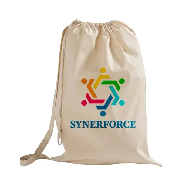 Eco-friendly cotton laundry bag with drawstring and shoulder strap-perfect for daily... from ASI 67557 LimeLight Ent