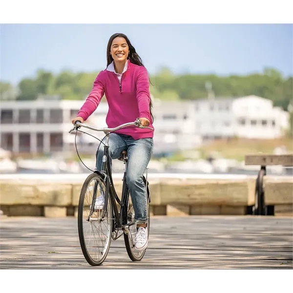 Our versatile & mid-weight Women's Crosswind Quarter Zip Sweatshirt made from... from ASI 44620 Charles River Apparel