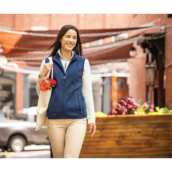 Women's heathered fleece vest made from 100% polyester.... from ASI 44620 Charles River Apparel
