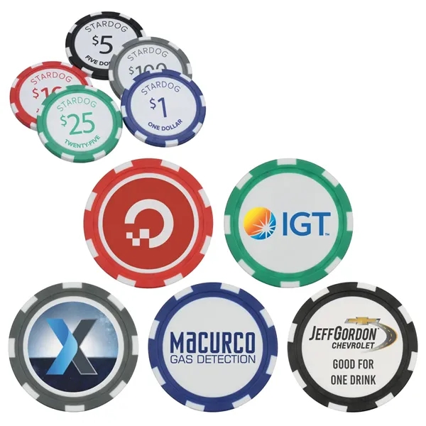 11.5 g professional striped poker chips made of durable clay-resin ABS... from ASI 57655 STOPNGO Line