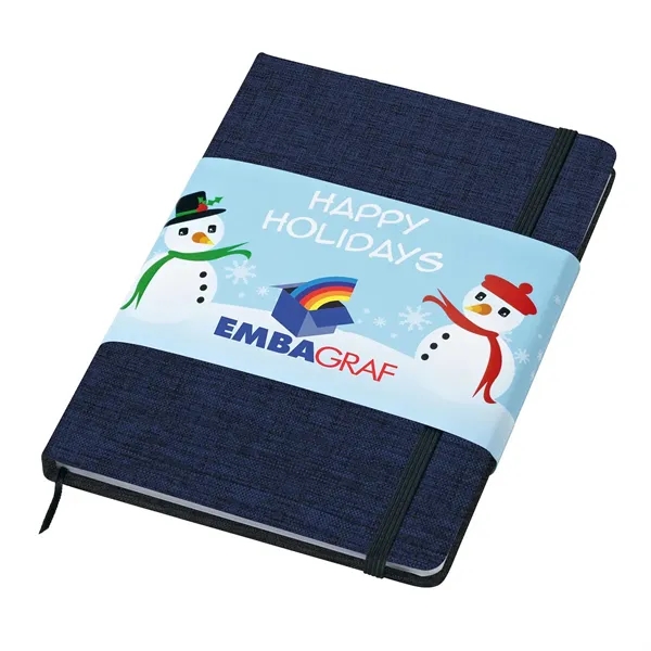 Journal with 80 lined pages, heathered cover, elastic pen loop, strap... from ASI 63549 Jornik Manufacturing Corp