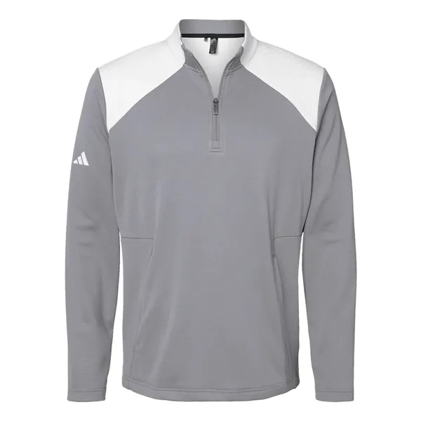 Adidas Textured Mixed Media Quarter-Zip Pullover... from ASI 84358 S&S Activewear