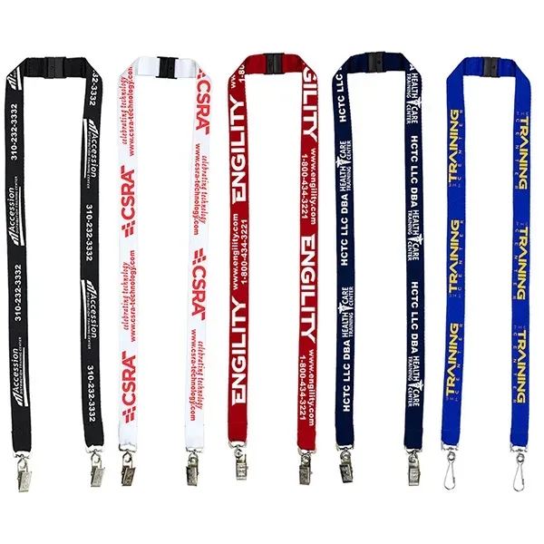 18" x 3/4" polyester lanyard with dual attachments and breakaway safety... from ASI 62660 Innovation Line