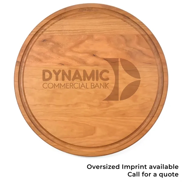 10 1/2" x 10 1/2" x 3/4" round cherry wood cutting... from ASI 74601 Calico