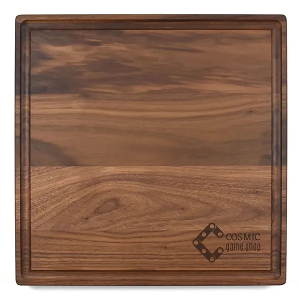 12" x 12" x 3/4" square walnut cutting board with juice... from ASI 74601 Calico