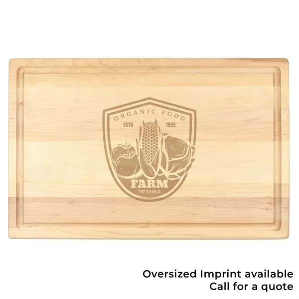 11" x 17" x 3/4" maple cutting board with all-around juice... from ASI 74601 Calico