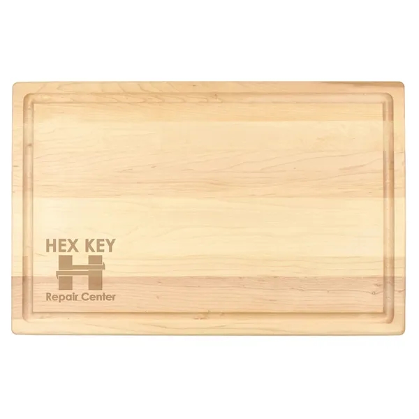 11" x 17" x 3/4" maple cutting board with all-around juice... from ASI 74601 Calico