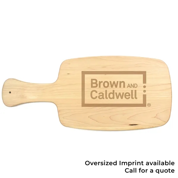 8" x 18 1/2" x 3/4" maple paddle-shaped cutting board with... from ASI 74601 Calico