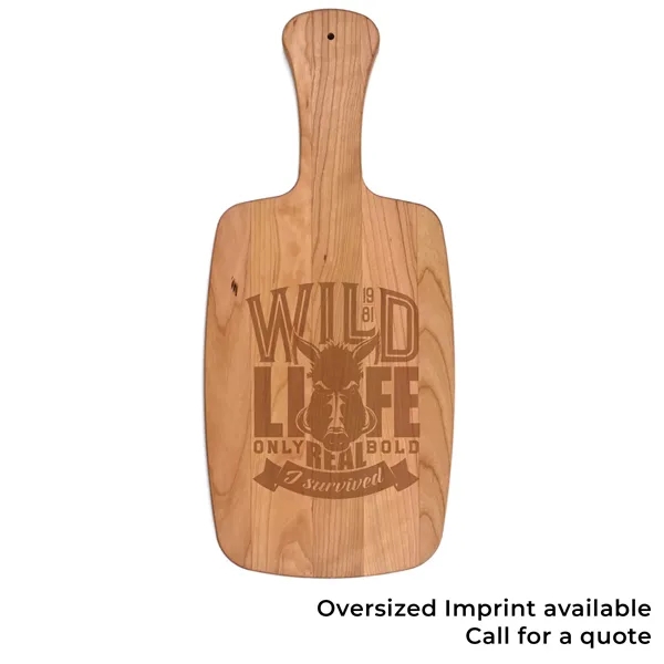 8" x 18 1/2" x 3/4" paddle-shaped cherry wood cutting board... from ASI 74601 Calico