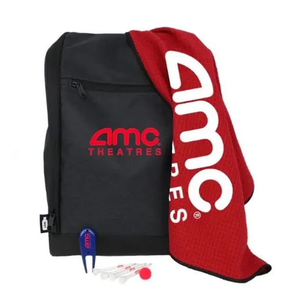 Golf kit with a shoe bag, golf towel, divot tool, ball... from ASI 57653 Gold Bond
