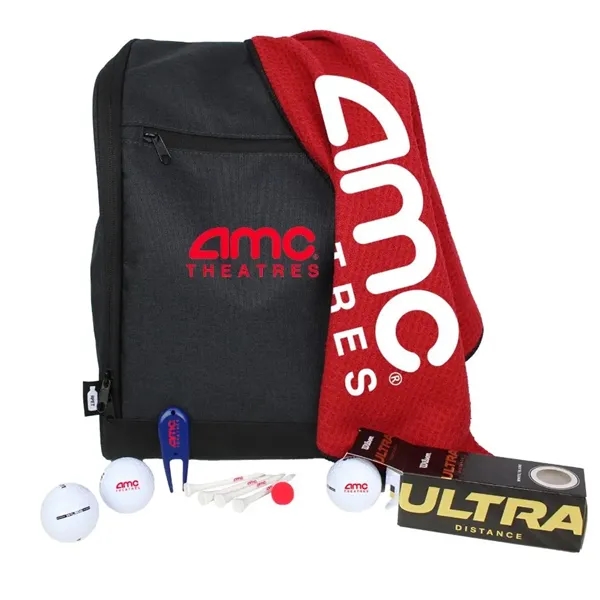 Golf kit with a shoe bag, towel, divot, ball marker, tees,... from ASI 57653 Gold Bond