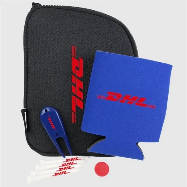 Golf kit with a pouch, can cooler, divot, ball marker, and... from ASI 57653 Gold Bond