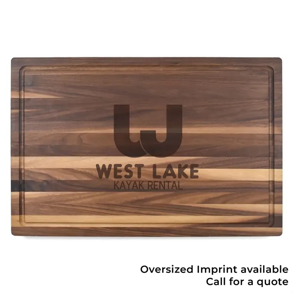 12" x 18" x 1 1/4" walnut butcher's block with juice... from ASI 74601 Calico