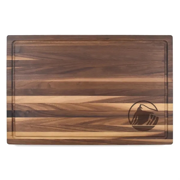 12" x 18" x 1 1/4" walnut butcher's block with juice... from ASI 74601 Calico