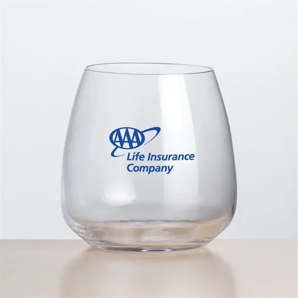 The Hogarth stemless wine glass features a wide bowl and open... from ASI 84592 St Regis Group