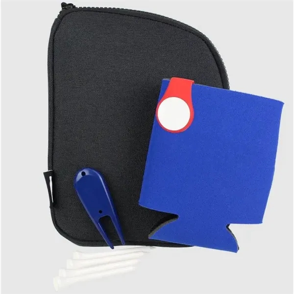 Golf kit with a pouch, foam can cooler, divot tool, 4... from ASI 57653 Gold Bond