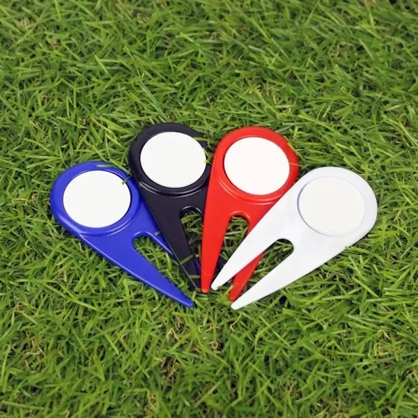 Divot tool with a magnetic ball marker and four tees.... from ASI 57653 Gold Bond
