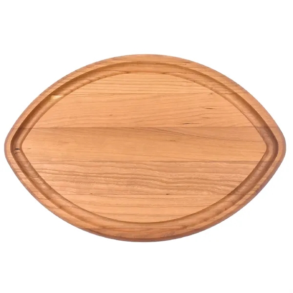 Football-shaped 10" x 15" x 3/4" cherry wood cutting board with... from ASI 74601 Calico