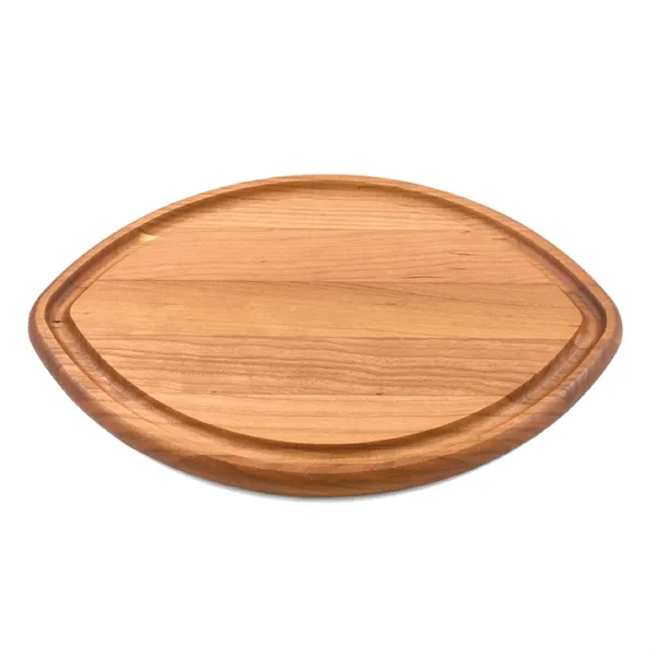Football-shaped 10" x 15" x 3/4" cherry wood cutting board with... from ASI 74601 Calico