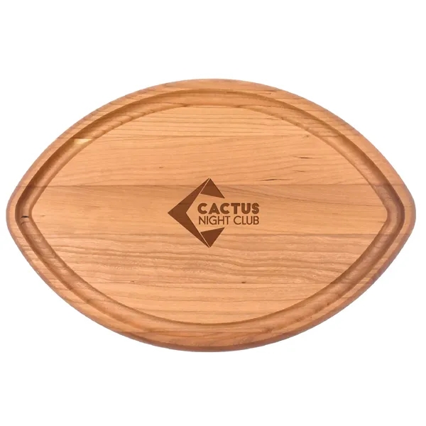 Football-shaped 10" x 15" x 3/4" cherry wood cutting board with... from ASI 74601 Calico