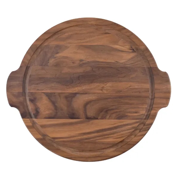 12" x 12" x 1 3/4" round walnut cutting board with... from ASI 74601 Calico