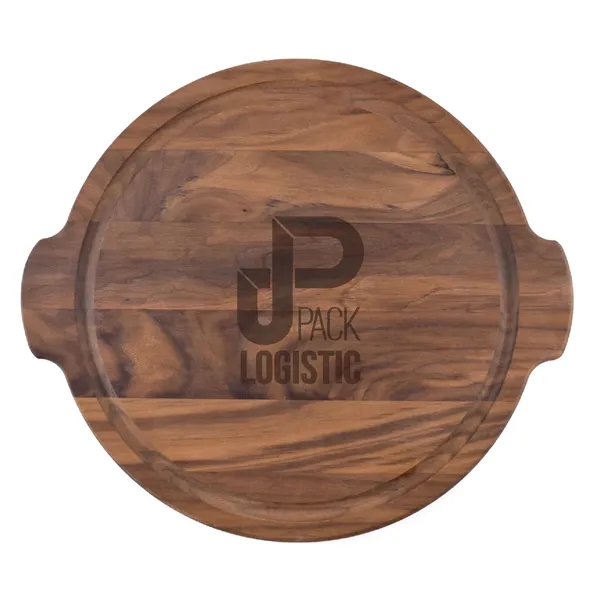 12" x 12" x 1 3/4" round walnut cutting board with... from ASI 74601 Calico