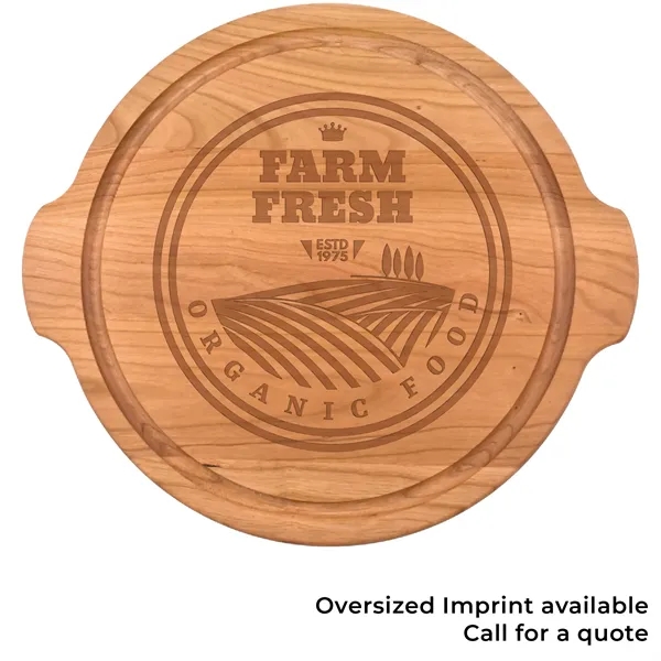 12" x 12" x 1 3/4" round cherry wood cutting board... from ASI 74601 Calico