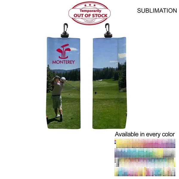 Microfiber Suede Shammy Golf Towel, Finished size 6x15, Trifold with Black... from ASI 53509 FIEL-Fairdeal Import & Export / FIEL