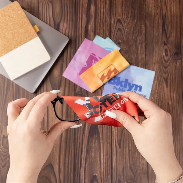 6" x 6" microfiber cloth in a flat clear bag with... from ASI 44900 NC Custom (CI/Lanco) / Lanco