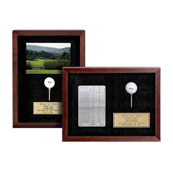 11" x 15" x 1 1/2" mahogany-finished golf award with customization.... from ASI 93986 Visions/Awardcraft / Visions Awards