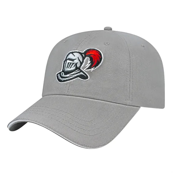 Low profile unstructured six panel brushed cotton twill cap with sandwich... from ASI 43792 Cap America Inc