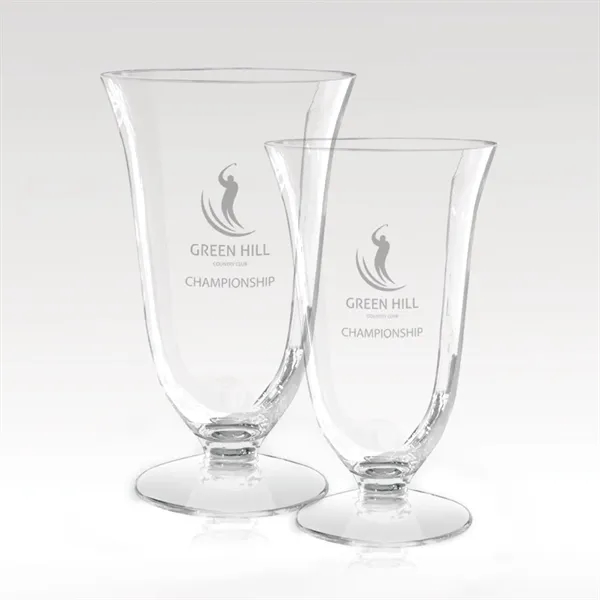Non-leaded, hand blown European crystal golf vase with customization and size... from ASI 93986 Visions/Awardcraft / Visions Awards