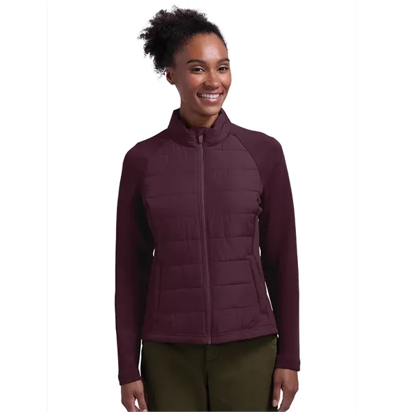 Quilted warmth meets stretch-knit comfort in a lightweight, water-resistant layerable jacket... from ASI 44620 Charles River Apparel