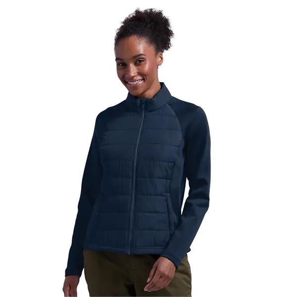 Quilted warmth meets stretch-knit comfort in a lightweight, water-resistant layerable jacket... from ASI 44620 Charles River Apparel