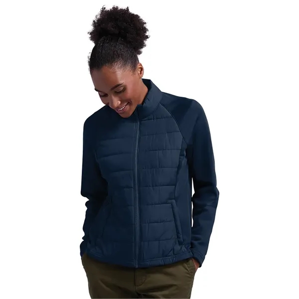 Quilted warmth meets stretch-knit comfort in a lightweight, water-resistant layerable jacket... from ASI 44620 Charles River Apparel