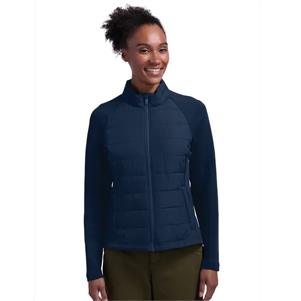 Quilted warmth meets stretch-knit comfort in a lightweight, water-resistant layerable jacket... from ASI 44620 Charles River Apparel