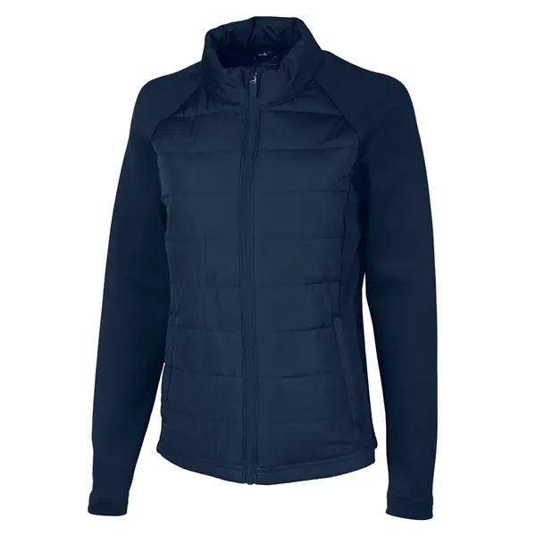 Quilted warmth meets stretch-knit comfort in a lightweight, water-resistant layerable jacket... from ASI 44620 Charles River Apparel