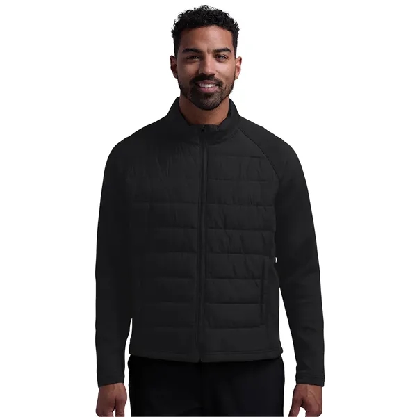 A flexible hybrid layer with a water-resistant quilted front and soft... from ASI 44620 Charles River Apparel