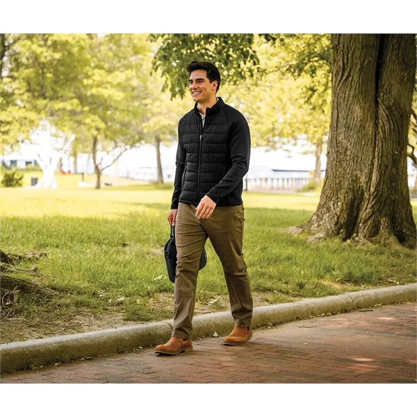 A flexible hybrid layer with a water-resistant quilted front and soft... from ASI 44620 Charles River Apparel