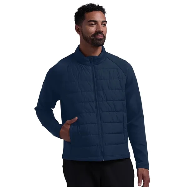 A flexible hybrid layer with a water-resistant quilted front and soft... from ASI 44620 Charles River Apparel