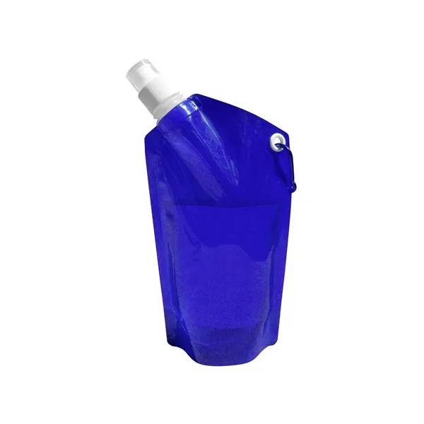 Reusable 28 oz. collapsible water bottle with push/pull cap and carabiner.... from ASI 68507 The Magnet Group / Perfect Line
