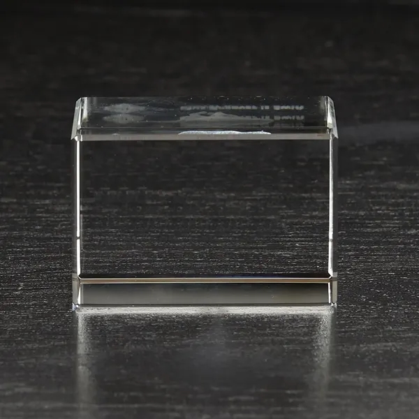 1.5" x 2.25" x 1.5" small block 3D crystal award.... from ASI 68507 The Magnet Group / Benchmark Crystal & Clocks