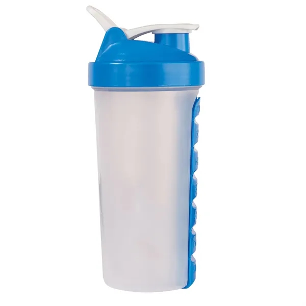 Medicine reminder drink cup with 7-day medicine case, flip-top lid, and... from ASI 68507 The Magnet Group / Perfect Line