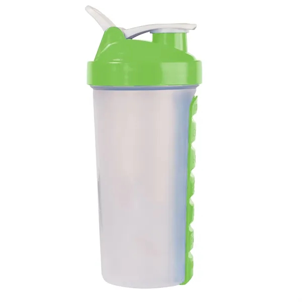 Medicine reminder drink cup with 7-day medicine case, flip-top lid, and... from ASI 68507 The Magnet Group / Perfect Line