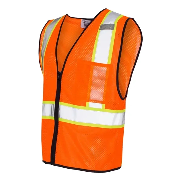 Economy vest with contrast zipper front and 2" wide reflective material... from ASI 84358 S&S Activewear